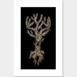 Deer Skull Tree Posters and Art